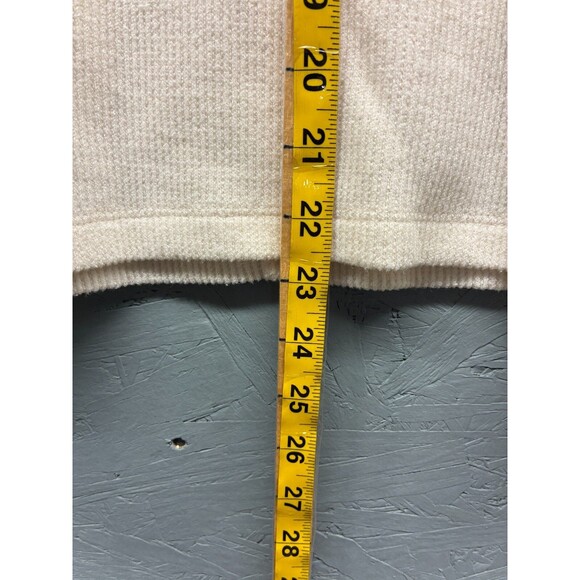 Madewell Sweater Top Women’s Ivory Textured Knit Mixed Fabric Long Sleeve L - Picture 9 of 11